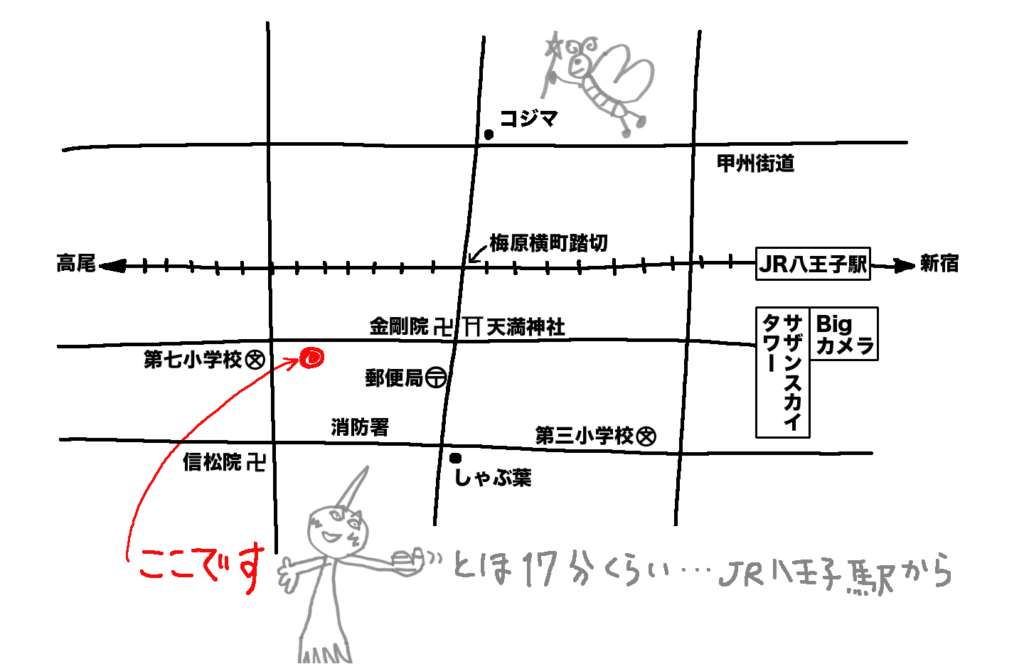 JR八王子駅から徒歩17分くらいの第7小学校近くに一級建築士事務所　戸田晃建築設計事務所があります